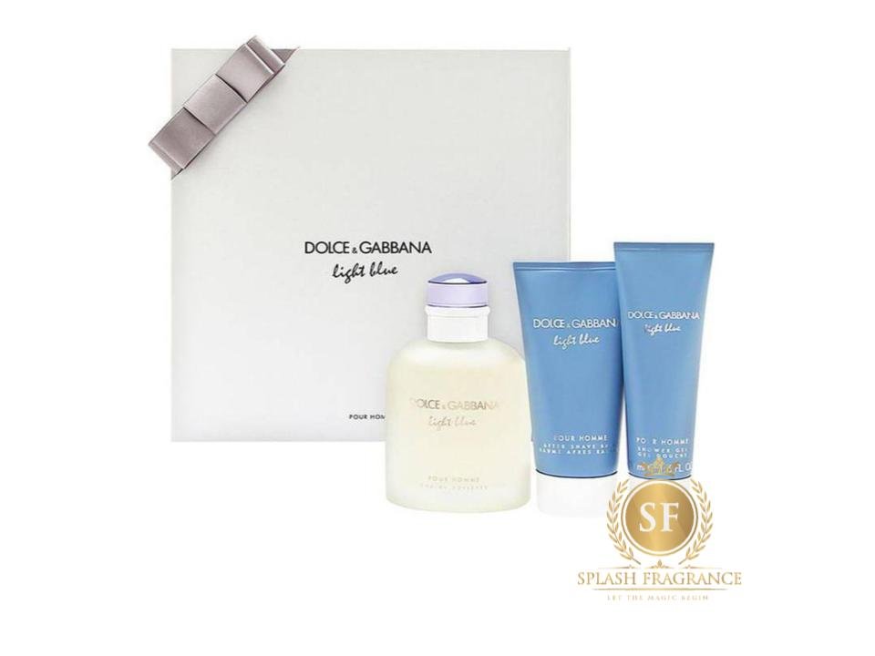 Light Blue By Dolce & Gabbana Pour Homme Gift Set – Splash Fragrance
