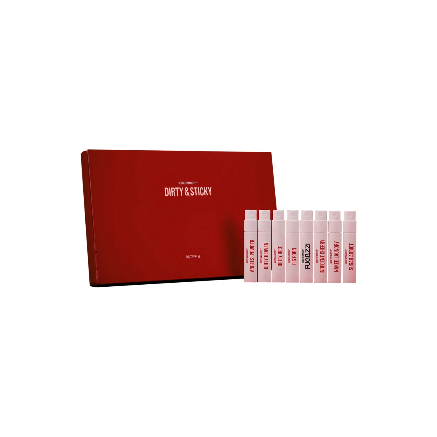BORNTOSTANDOUT Dirty & Sticky Discovery Kit Sample Set of 8 (2ml each)